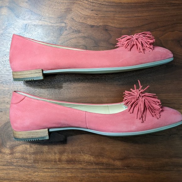 Ecco pom pom pointed toe ballet flats pink/fushia - Picture 8 of 10
